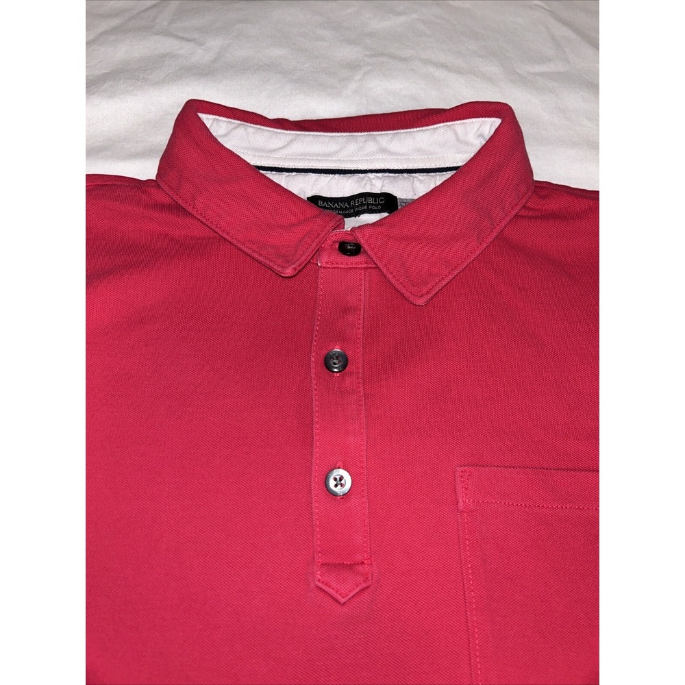 Banana Republic performance peak polo Red men's size XL Chest Pocket